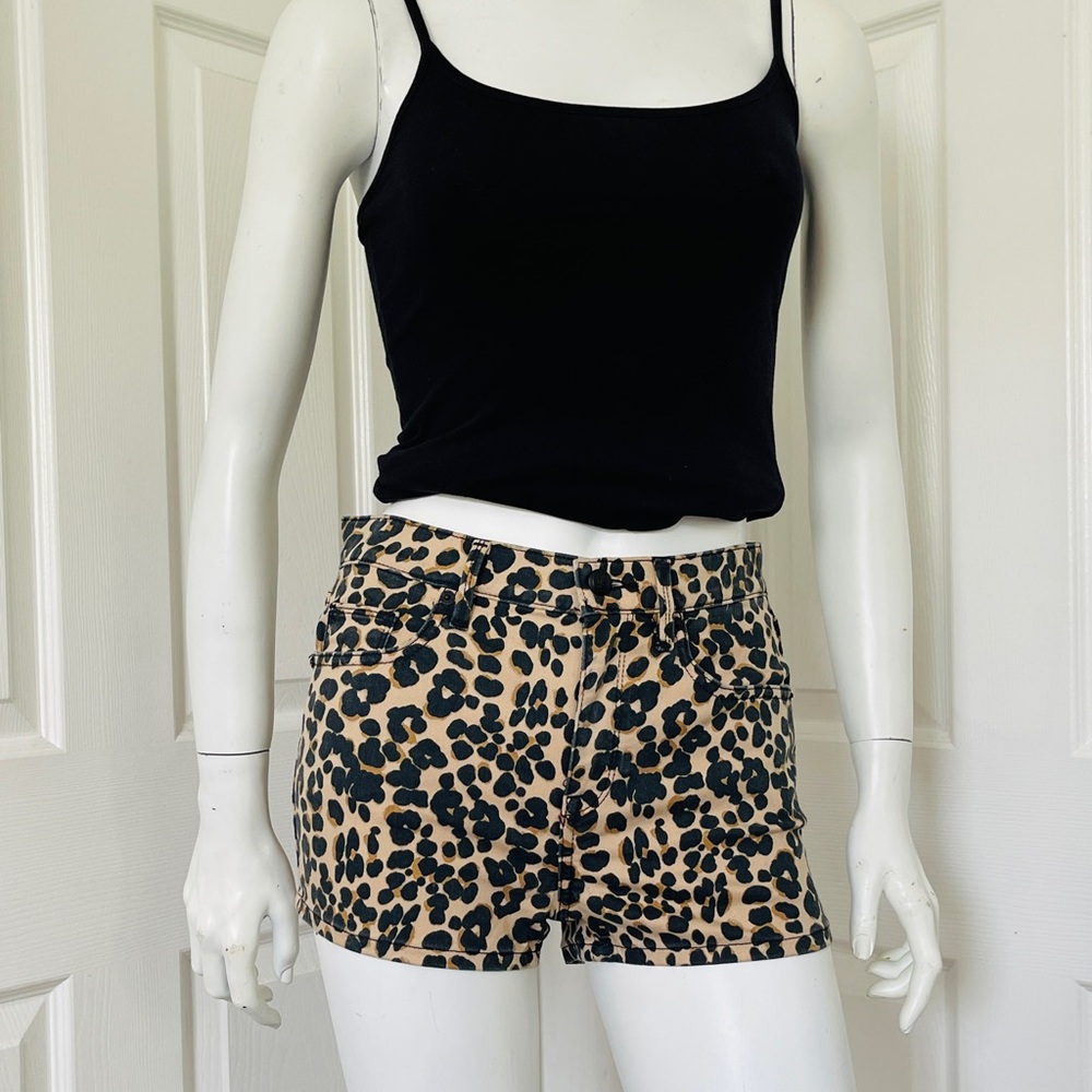 Juicy Couture Tan/Black Leopard Print Women Shorts """NWT"""